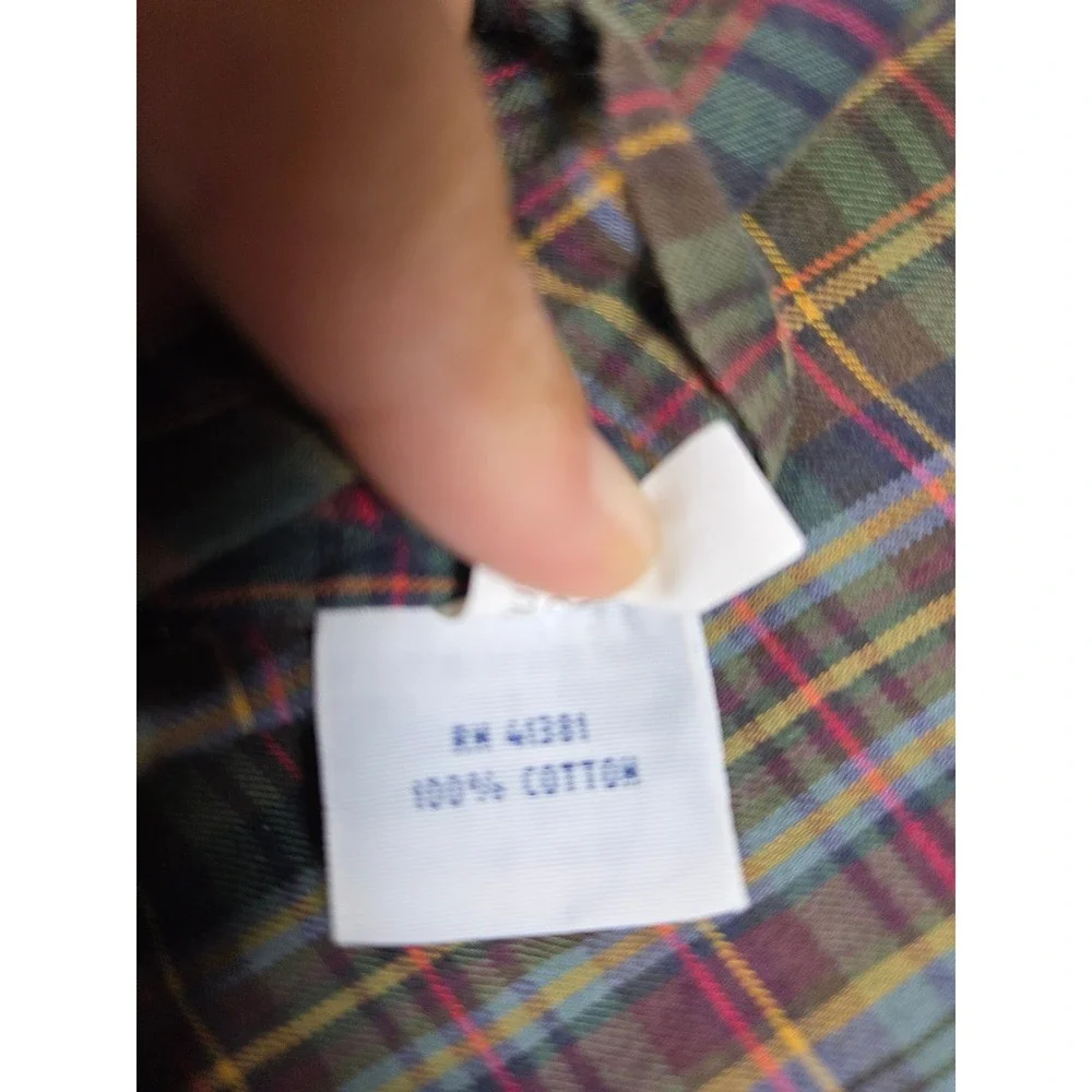 Polo‎ Ralph Lauren Button Down Shirt Mens S Green Plaid 100% Cotton Long Sleeve